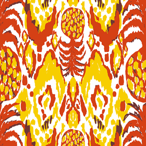 Seamless Abstract Texture, Ikat Effect, Modern Pinapple Ethnic Pattern.