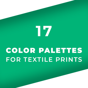 Set 17 Color Palettes for Textile Prints. Tints and Shades Chart, Colors Guide Swatches.