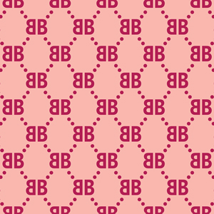 Seamless Geometric Pattern of B Letter with Dots, Designed for Textile Prints.