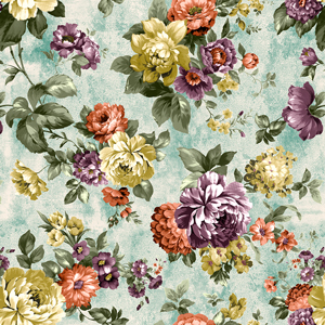 Seamless Watercolor Floral Design on Light Background Ready for Textile Prints.