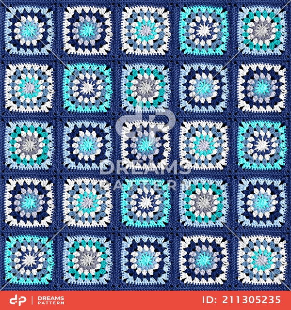 Seamless Colored Squares of Embroidery, Geometric Pattern Ready for Textile Prints.