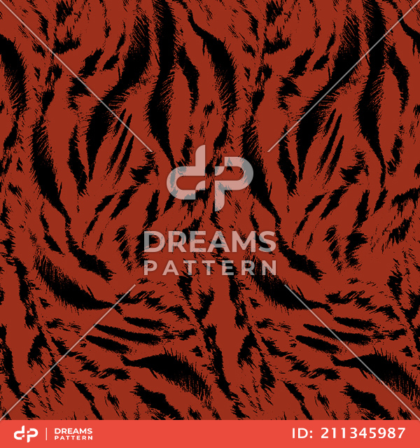 Seamless Pattern of Tiger Skin, Fashion and Stylish on Dark Brown background.