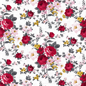 Beautiful Seamless Watercolor Floral Pattern, Small Flowers on White Background.