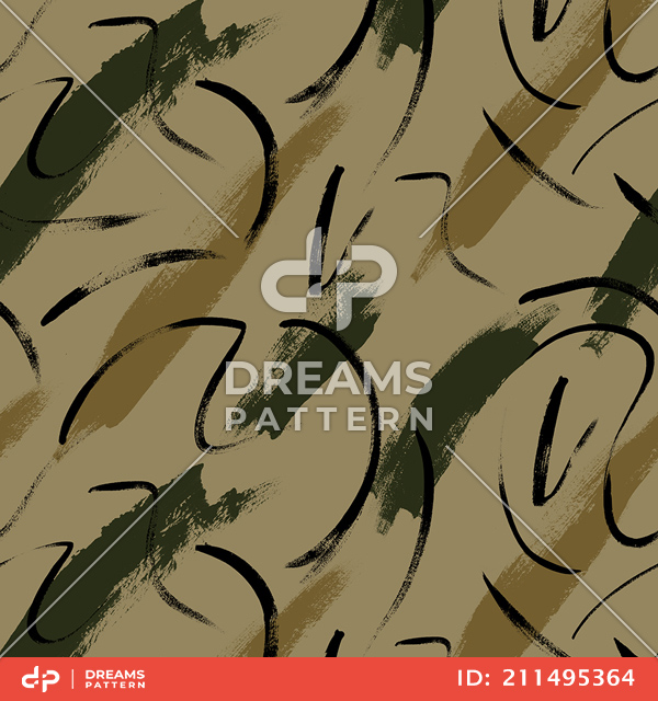 Seamless Hand Drawn Texture Pattern, Watercolor Brush Design for Textile Prints.