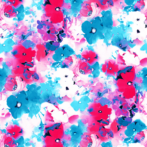 Seamless Watercolor Flowers Pattern, Colorful Background Ready for Textile Prints.