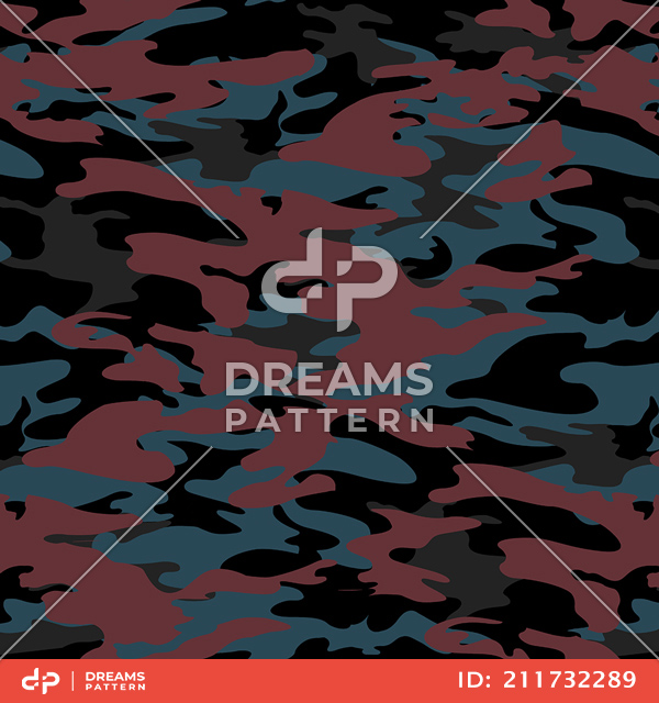 Seamless Army Camouflage, Colored Military Background Ready for Textile Prints.