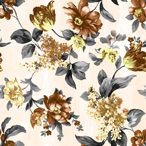 Seamless Hand Painted Watercolor Pattern of Big and Small Flowers.