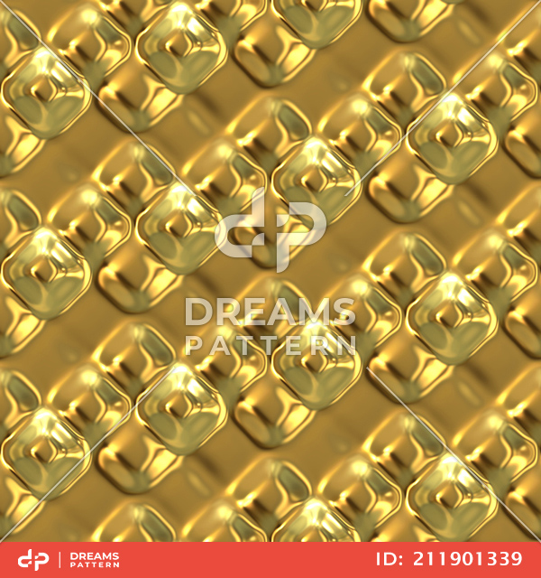 Luxury Golden Geometric Pattern, Seamless 3D Rendering Texture Ready for Textile Prints.