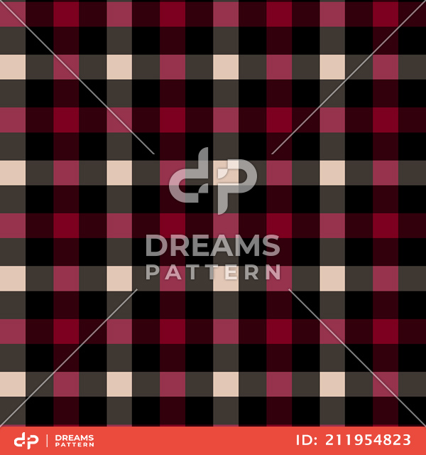 Seamless Firebrick Gingham Pattern, Colored Plaids Suitable for Fashion Textile Prints.