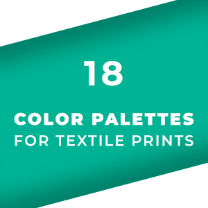 Set 18 Color Palettes for Textile Prints. Tints and Shades Chart, Colors Guide Swatches.