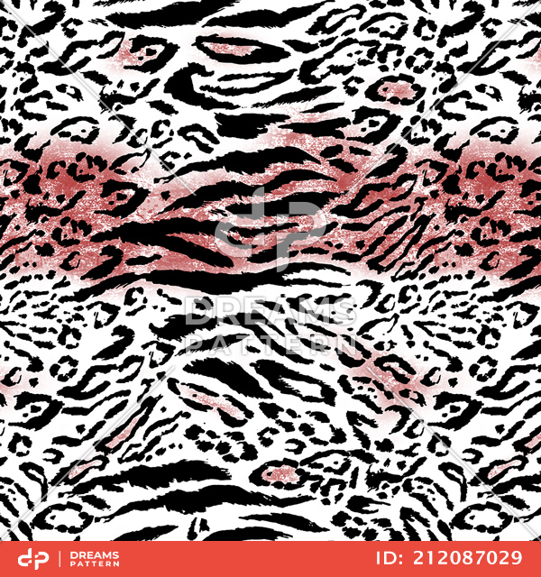 Seamless Animal Skin Tiger Pattern, Animal Fur, Ready for Textile Prints.