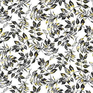 Seamless Leaves Pattern on White Background, Modern Style Ready for Textile Prints.
