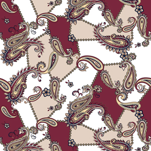 Seamless Colored Paisley Pattern, Patch for Print, Fabric, Textile Design.