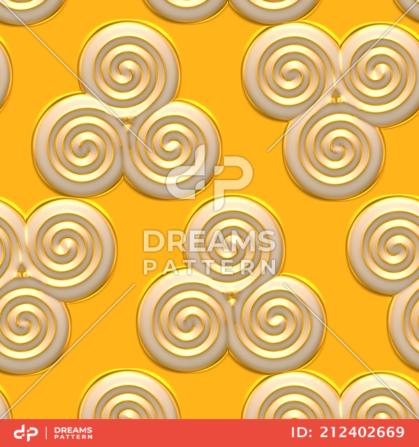 Luxury Golden Geometric Pattern, Seamless 3D Rendering Texture Ready for Textile Prints.