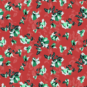 Trendy Seamless Pattern with Flowers on Coral Background, Ready for Textile Prints.