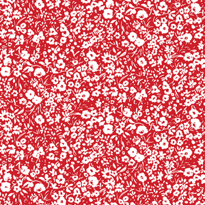 Seamless Pattern of White Floral on Red Background Ready for Textile Prints.