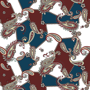 Seamless Colored Paisley Pattern, Patch for Print, Fabric, Textile Design.