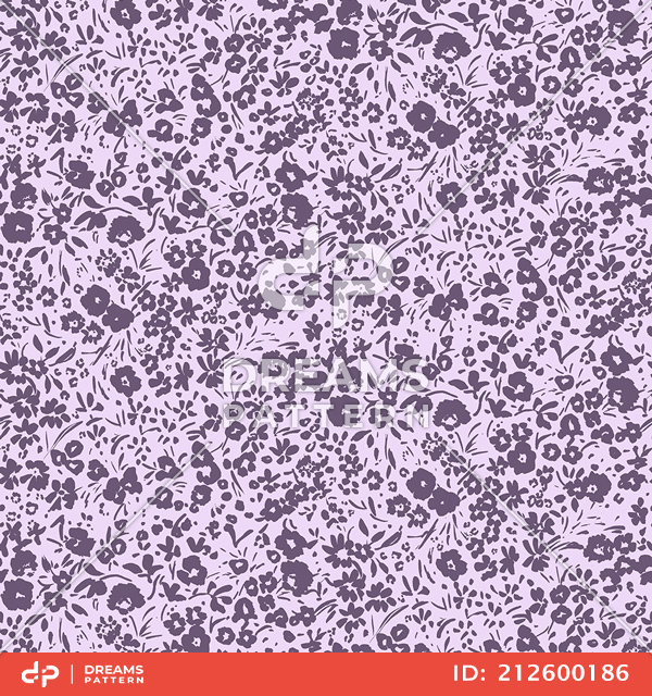 Seamless Pattern of Purple Floral on Light Background Ready for Textile Prints.