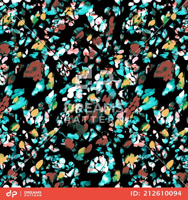 Seamless Abstract Texture Pattern, Fashionable Textile Print on Black Background.