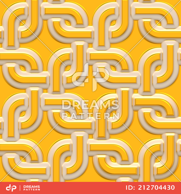 Luxury Golden Geometric Pattern, Seamless 3D Rendering Texture Ready for Textile Prints.