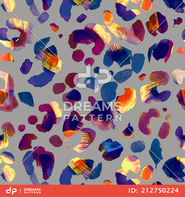 Seamless Leopard Skin Pattern, Repeated Brush Design Ready for Textile Prints.