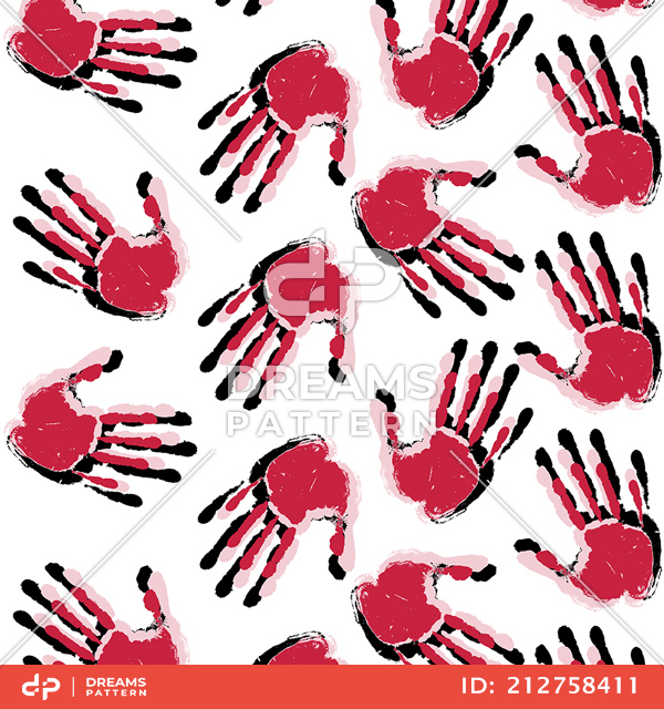 Seamless Abstract Pattern, Digital Art of Hands Ready for Txtile Prints.