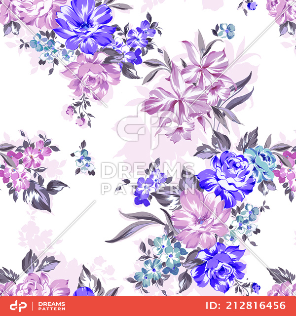 Seamless Gentle Summer Floral Pattern in Vintage Style, Ready for Textile Prints.