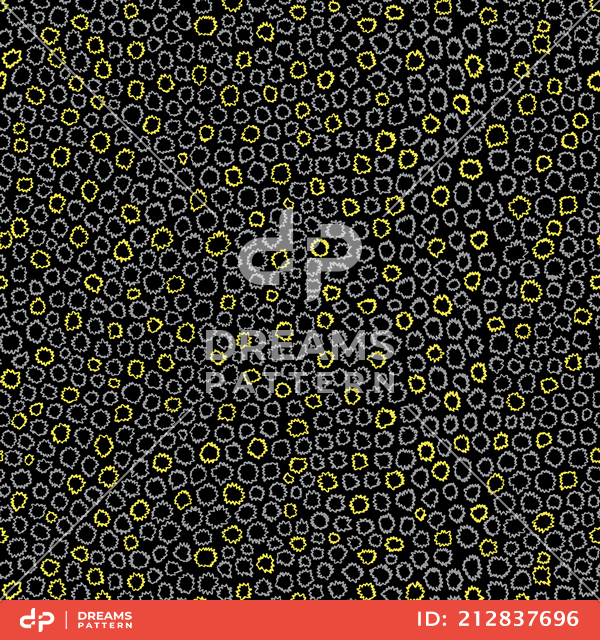 Seamless Geometric Pattern, Colored Abstract of Small Wavy Circles for Textile Prints.