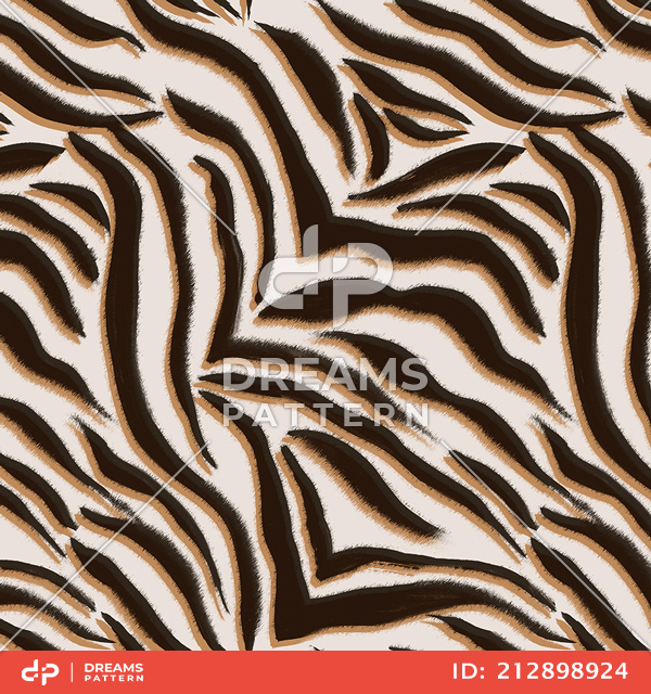 Seamless Zebra Skin Pattern on Light Brown Background Ready for Textile Prints.