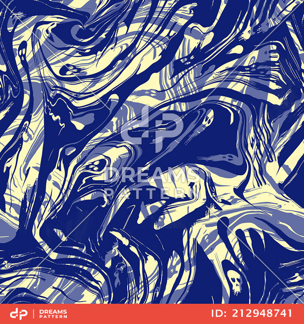 Seamless Abstract Ebru Painting Pattern, Colored Background Ready for Textile Prints.