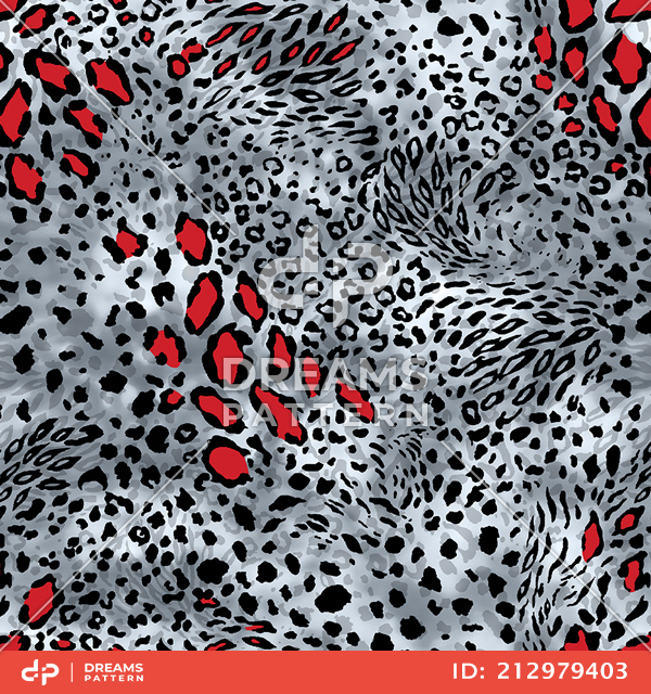 Seamless Wild Skin Pattern. Mix of Tiger, Jaguar and Leopard Print Ready for Textile.