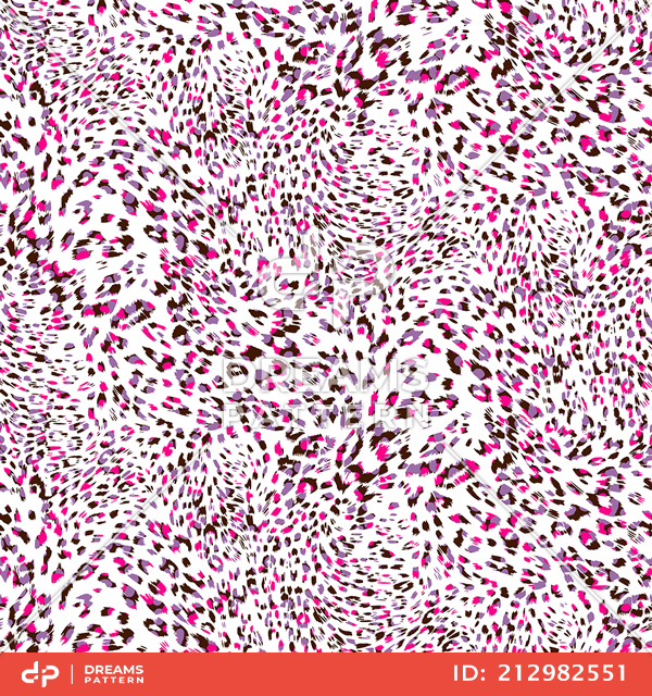 Seamless Leopard Skin Pattern, Colorful Wildlife Abstract Design on White Background.