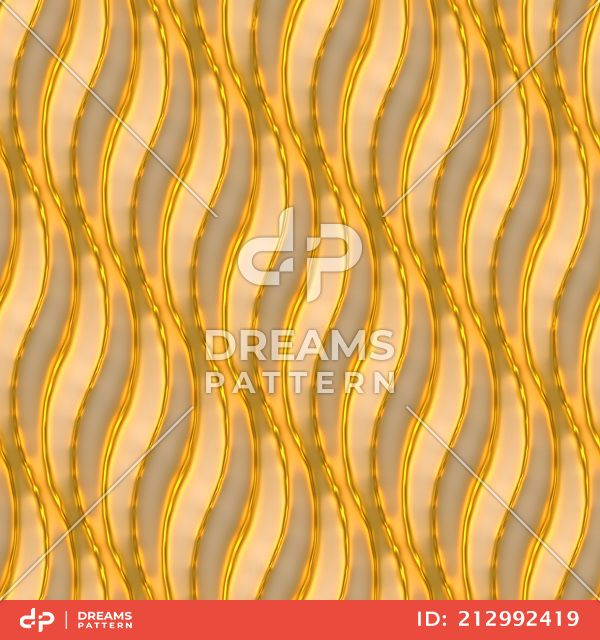 Luxury Golden Geometric Pattern, Seamless 3D Rendering Texture Ready for Textile Prints.