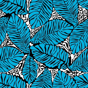 Beautiful Hand Drawn Tropical Palm Leaves Pattern, Seamless Design Ready for Print.