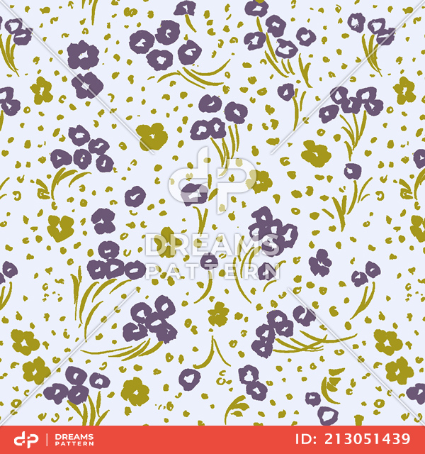 Seamless Multicolor Mini Floral Pattern, Pretty Design Ready for Textile Prints.