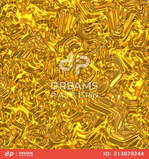 Luxury Golden Geometric Pattern, Seamless 3D Rendering Texture Ready for Textile Prints.