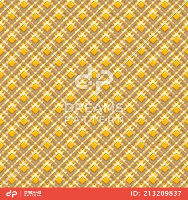 Luxury Golden Geometric Pattern, Seamless 3D Rendering Texture Ready for Textile Prints.