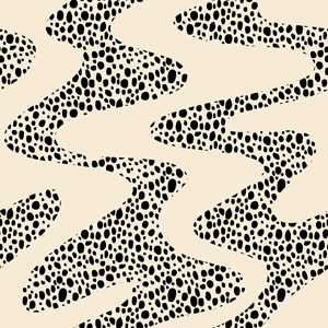 Seamless Modern Abstract Pattern, Curved lines with Small Circles Ready for Textile Prints.
