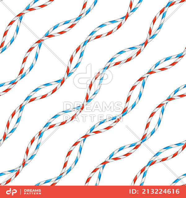 Seamless Pattern of Colorful Ropes Designed with diagonal Form.