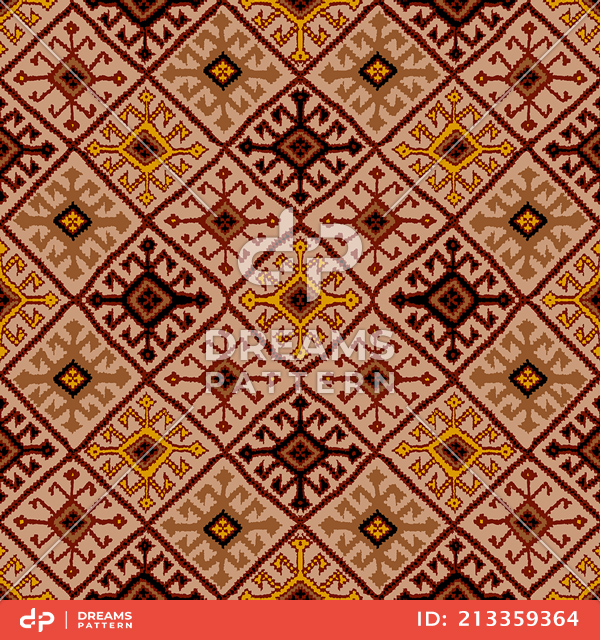 Seamless Ethnic Pattern, Geometric Traditional Aztec Design Ready for Textile Prints.