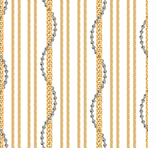 Seamless Trendy Pattern of Golden and Silver Chains Designed for Textile Prints.