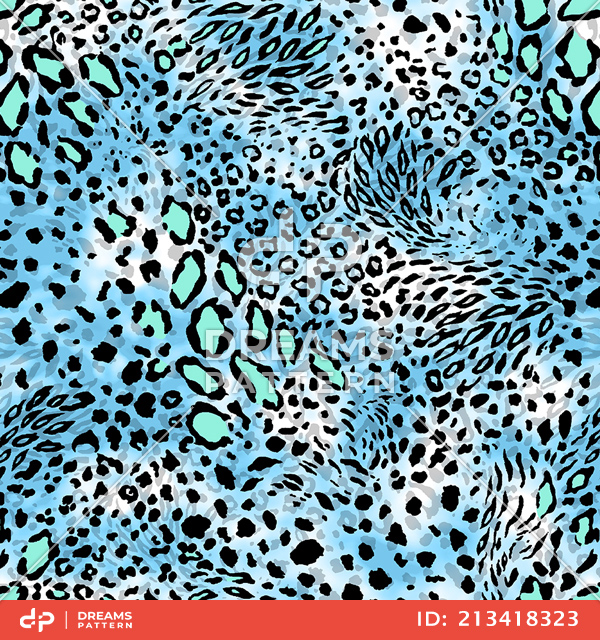 Seamless Wild Skin Pattern. Mix of Tiger, Jaguar and Leopard Print Ready for Textile.
