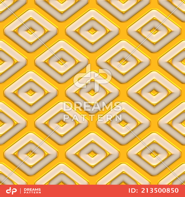 Luxury Golden Geometric Pattern, Seamless 3D Rendering Texture Ready for Textile Prints.