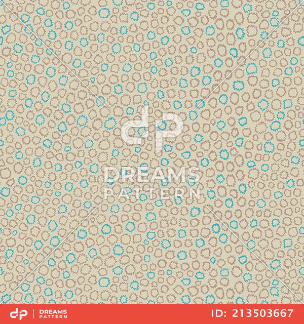 Seamless Geometric Pattern, Colored Abstract of Small Wavy Circles for Textile Prints.