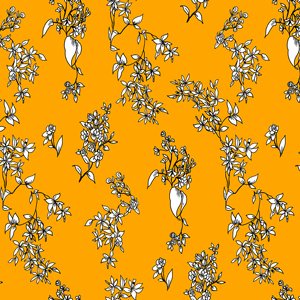 Seamless Floral Pattern, Small Hand Drawn Flowers with Leaves Ready for Textile Prints.