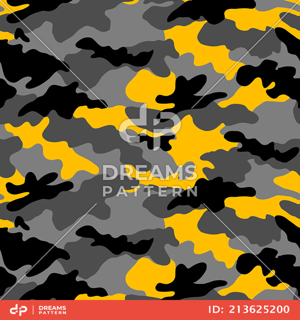 Seamless Army Camouflage, Colored Military Background Ready for Textile Prints.