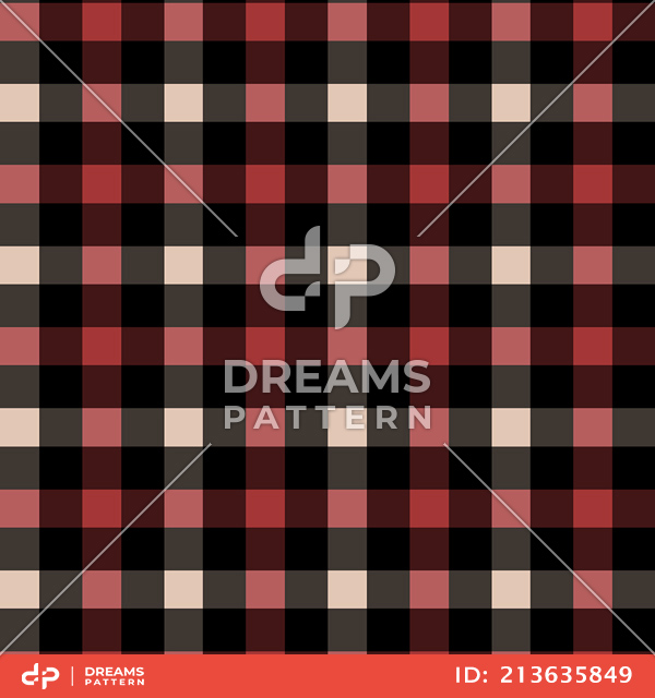 Seamless Firebrick Gingham Pattern, Colored Plaids Suitable for Fashion Textile Prints.