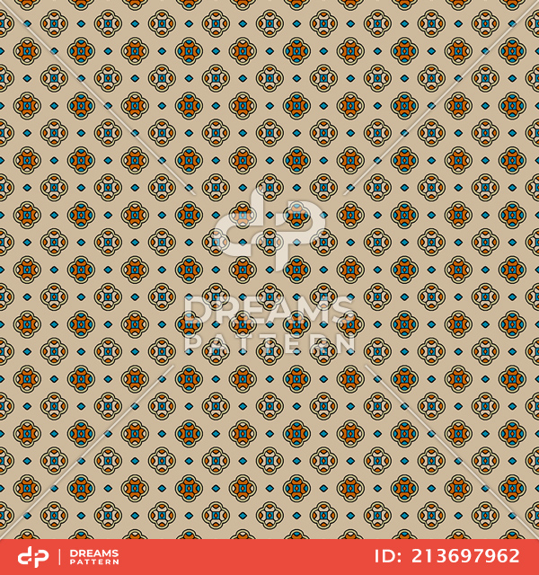 Seamless Abstract Design, Geometric Pattern on Beige Background.