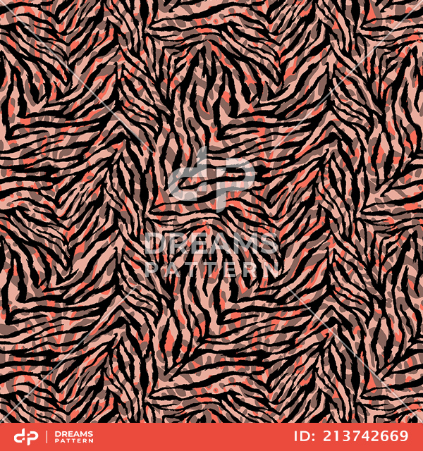 Seamless Animal Skin Zebra Pattern, Colored Design Ready for Textile Prints.