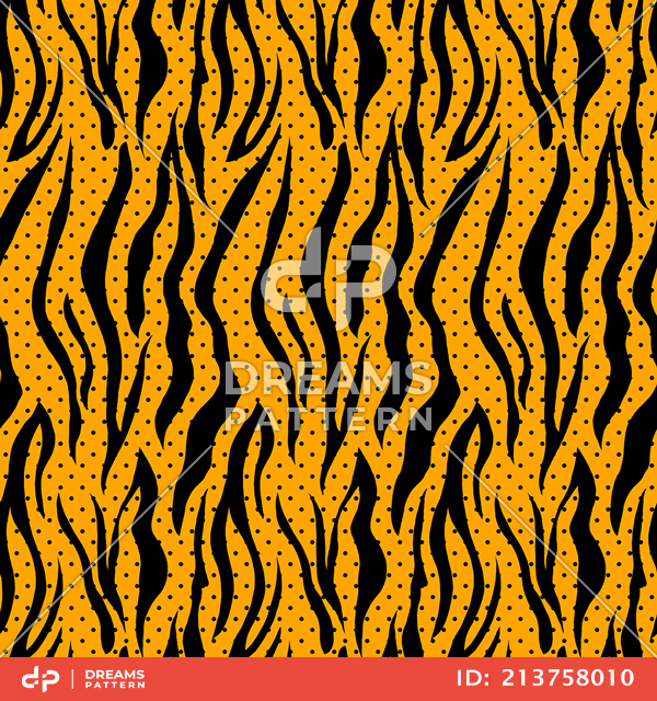 Seamless Animal Skin Pattern, Repeated Design with Small Black Dots.